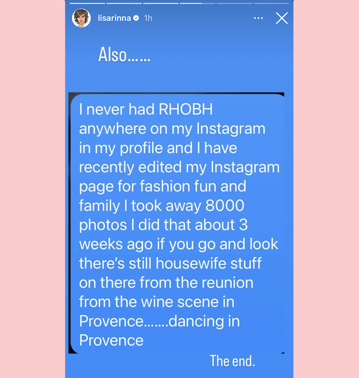 Lisa Rinna responds RHOBH Instagram bio fan bullying controversy 2