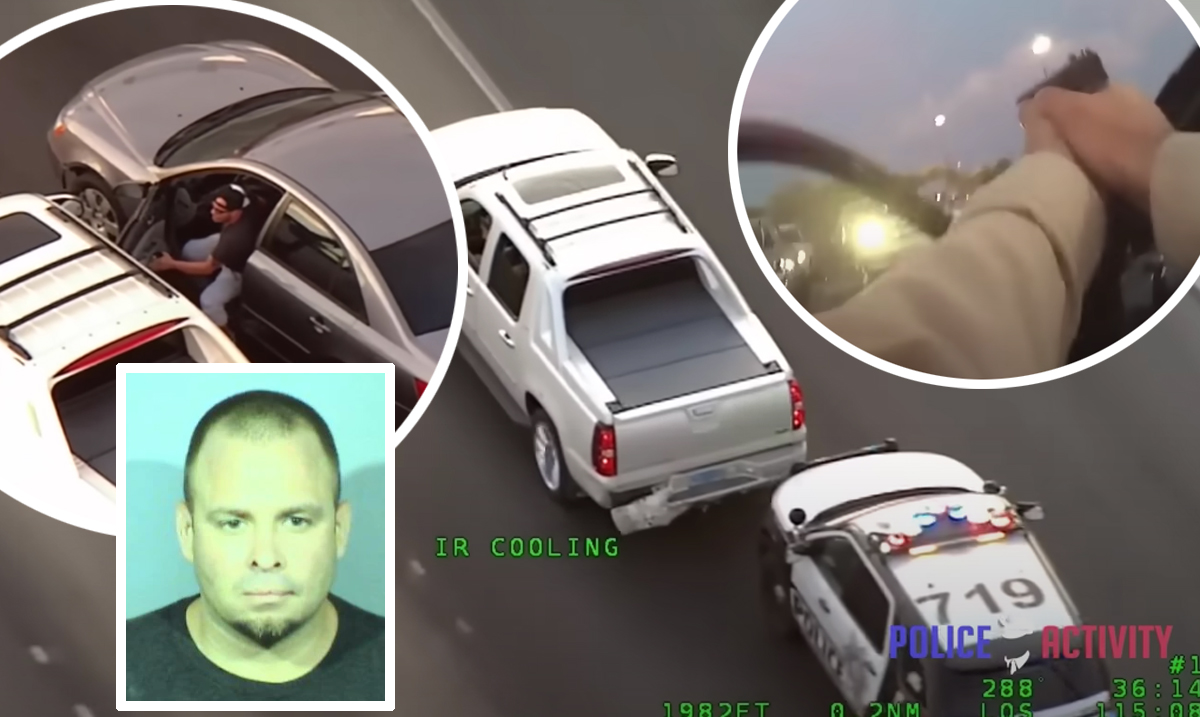 #Carjacker Shoots At Police & Crashes Into K9 Vehicle In Wild Vegas Car Chase Footage — Look!