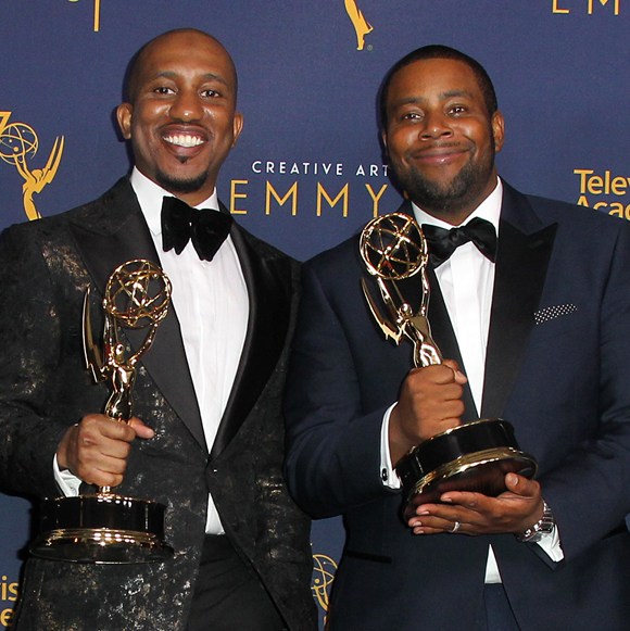 Chris Redd and Kenan Thompson at the Emmys