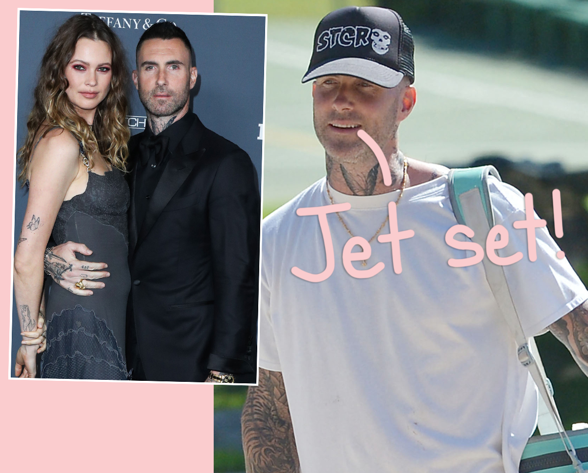 Adam Levine & Behati Prinsloo Spotted Flying To Sin City Together -- With Their Wedding Rings On!