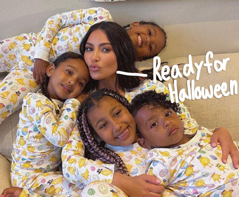 Kim Kardashian Shares Adorable Pics Of Her Kids Dressed Up As ‘90s ...