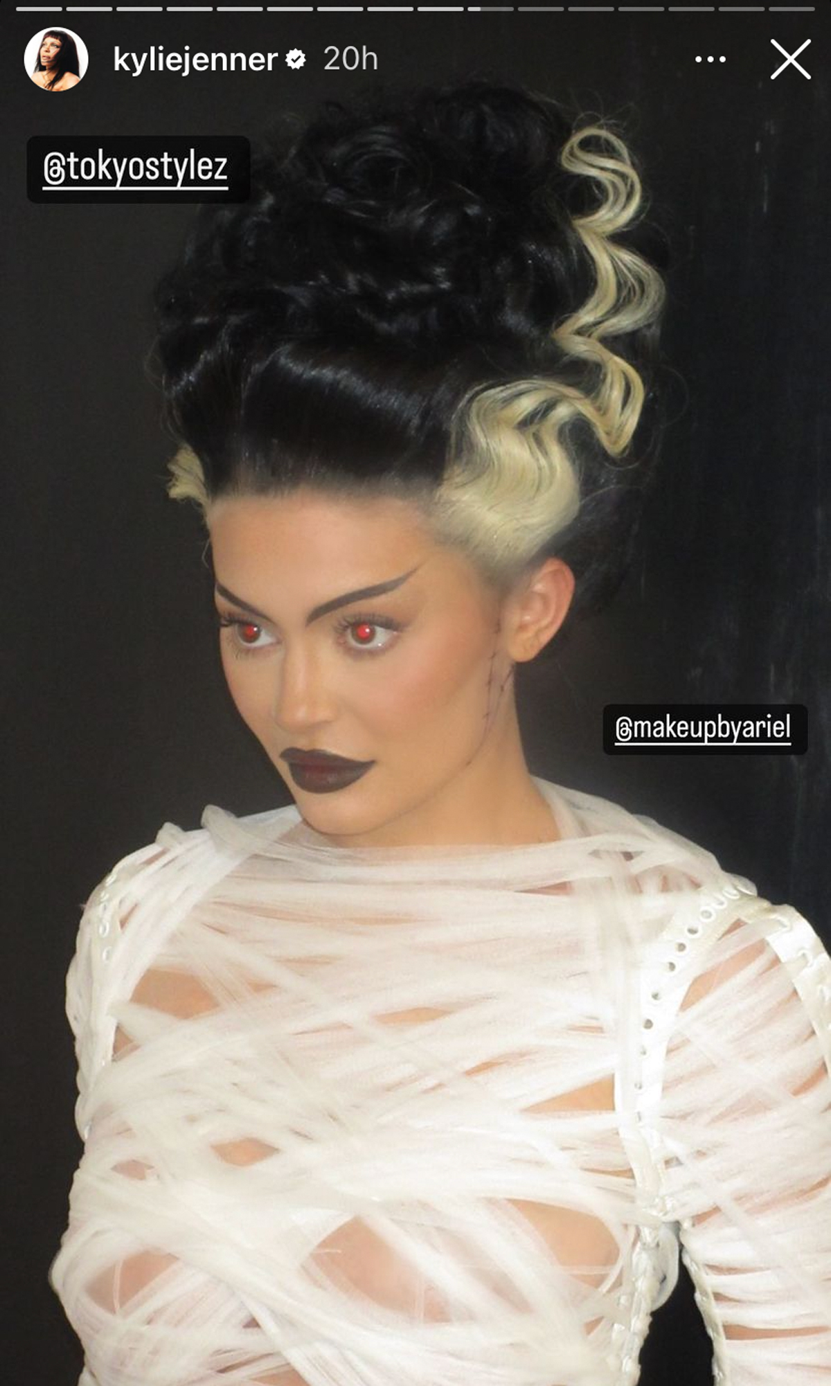Kylie Jenner Unveils EPIC Bride Of Frankenstein Halloween Costume – See The Pics! 