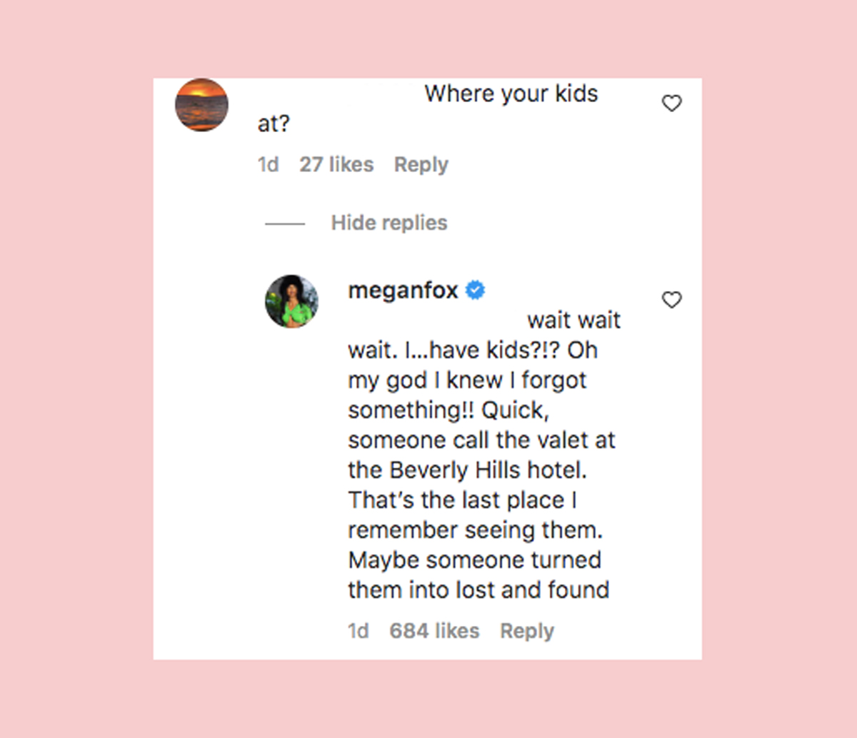 Megan Fox Has Hilarious Response To Mom-Shaming Comment 