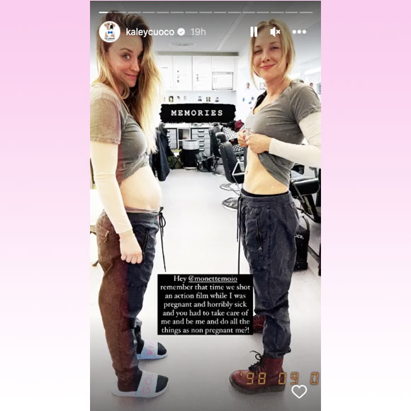 kaley cuoco stunt double takes over while shes sick pregnant