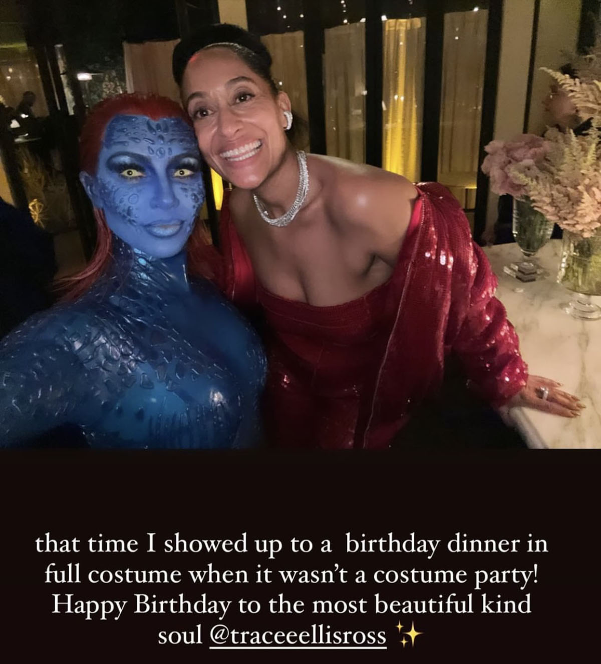Kim Kardashian Accidentally Wore THIS Halloween Costume To Tracee Ellis Ross’ Birthday Dinner!