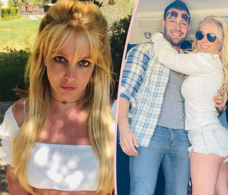 Britney Spears Caught Off Guard By Sam Asghari Going On Instagram Live While In Bed Perez Hilton
