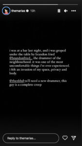 The Neighbourhood Fires Drummer Brandon Fried Following Groping