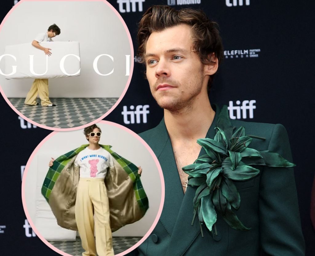 Balenciaga ?? Harry Styles & Gucci Slammed For Ad Campaign Featuring  'Toddler Mattress' & Teddy Bear Shirt! - Perez Hilton