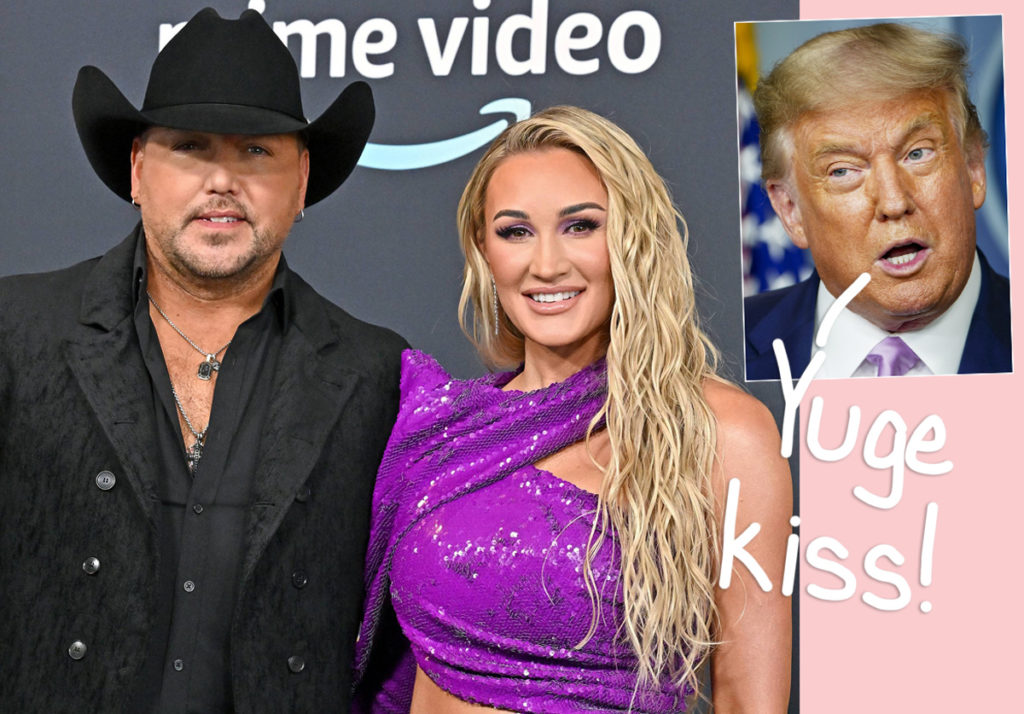 Jason Aldean Getting Trolled Online After Donald Trump Kissed His Wife