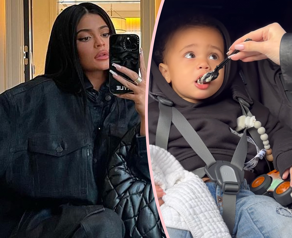 #Kylie Jenner Shares Adorable Video Of Son Aire Eating Ice Cream For The First Time!