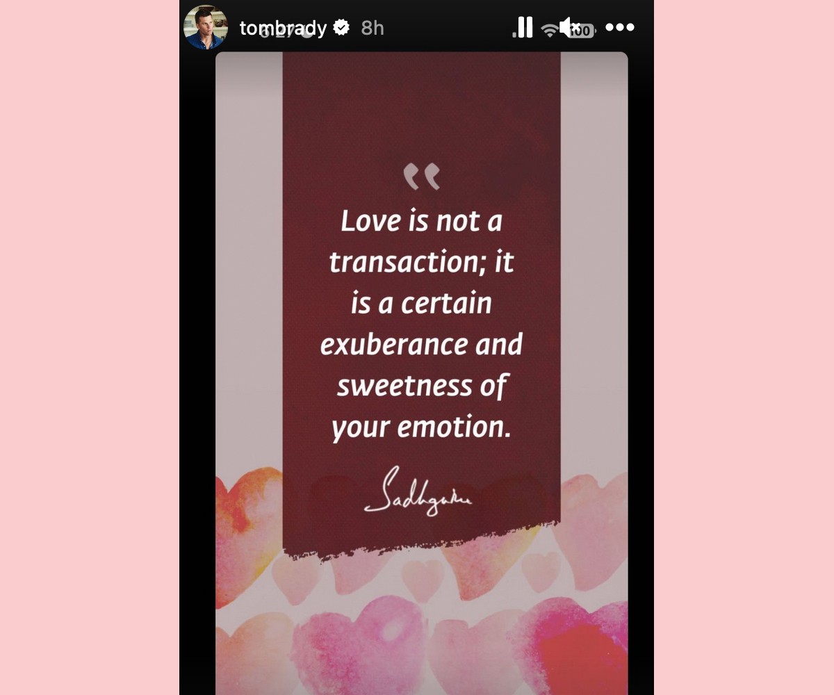 Tom Brady Instagram Stories Valentines Day
