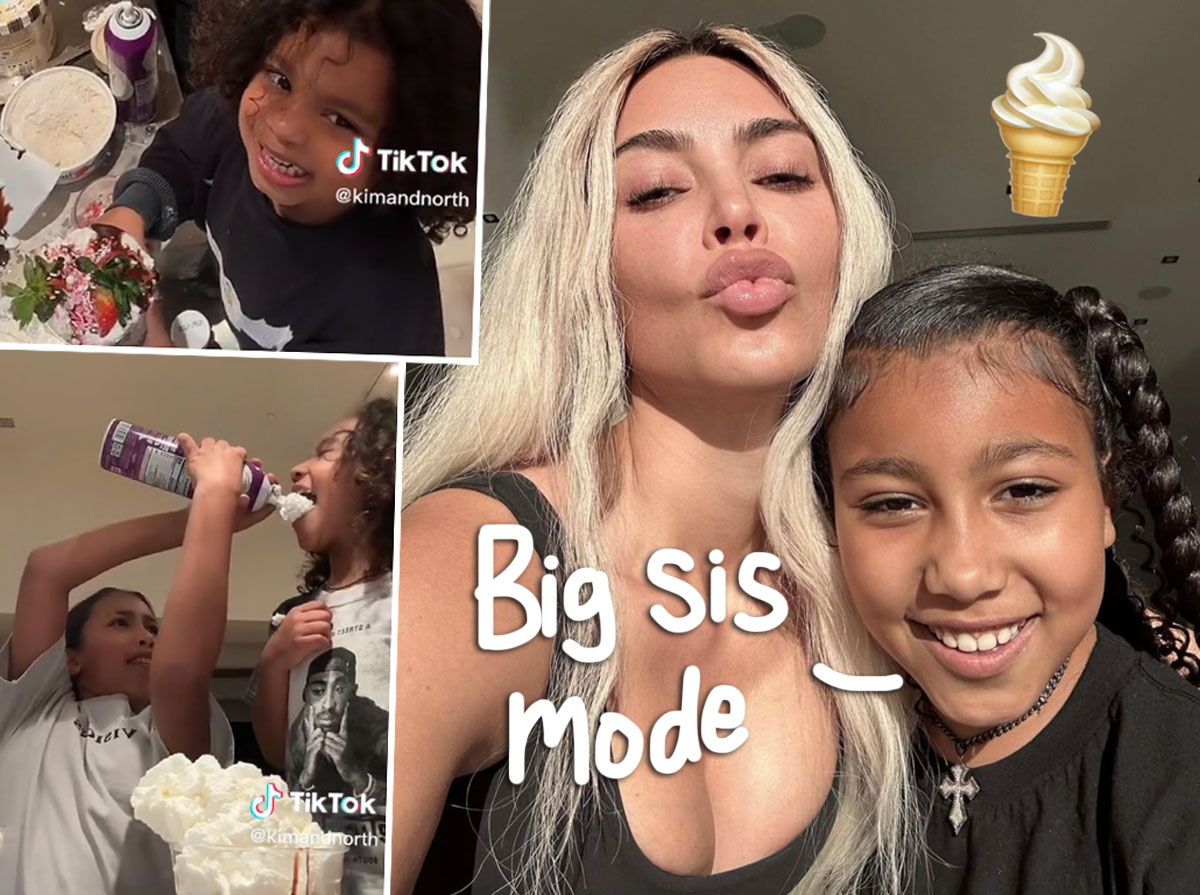 #Big Sis North West Helps Siblings Make A Milkshake In CUTEST TikTok You’ll See Today — WATCH!!