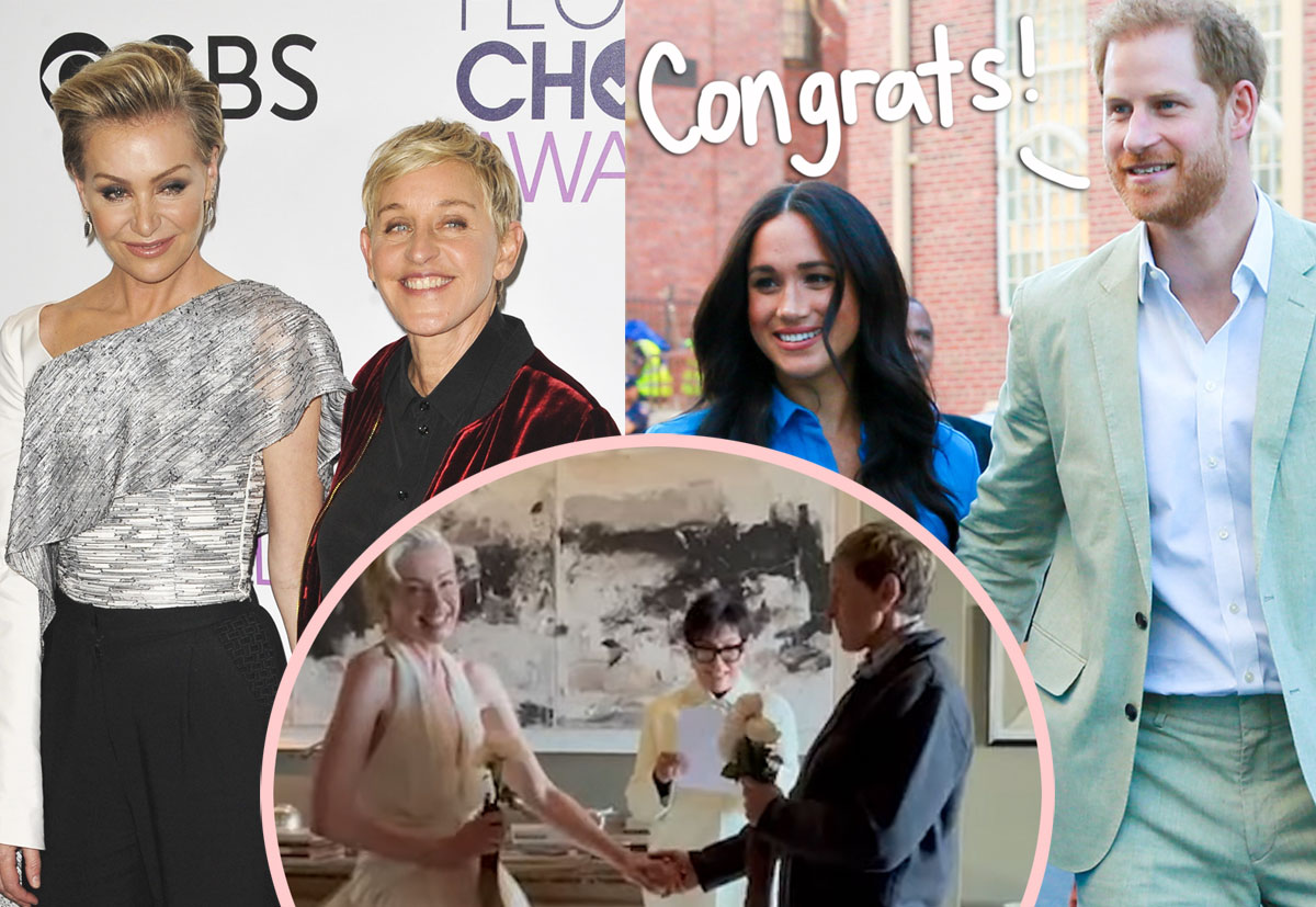 #Prince Harry & Meghan Markle Celebrate Ellen DeGeneres’ Surprise Vow Renewal With Portia De Rossi — WATCH!