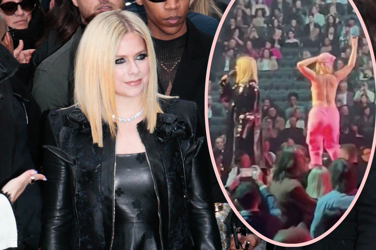 Avril Lavigne Shuts Down Topless Protestor On Juno Awards Stage Watch Perez Hilton