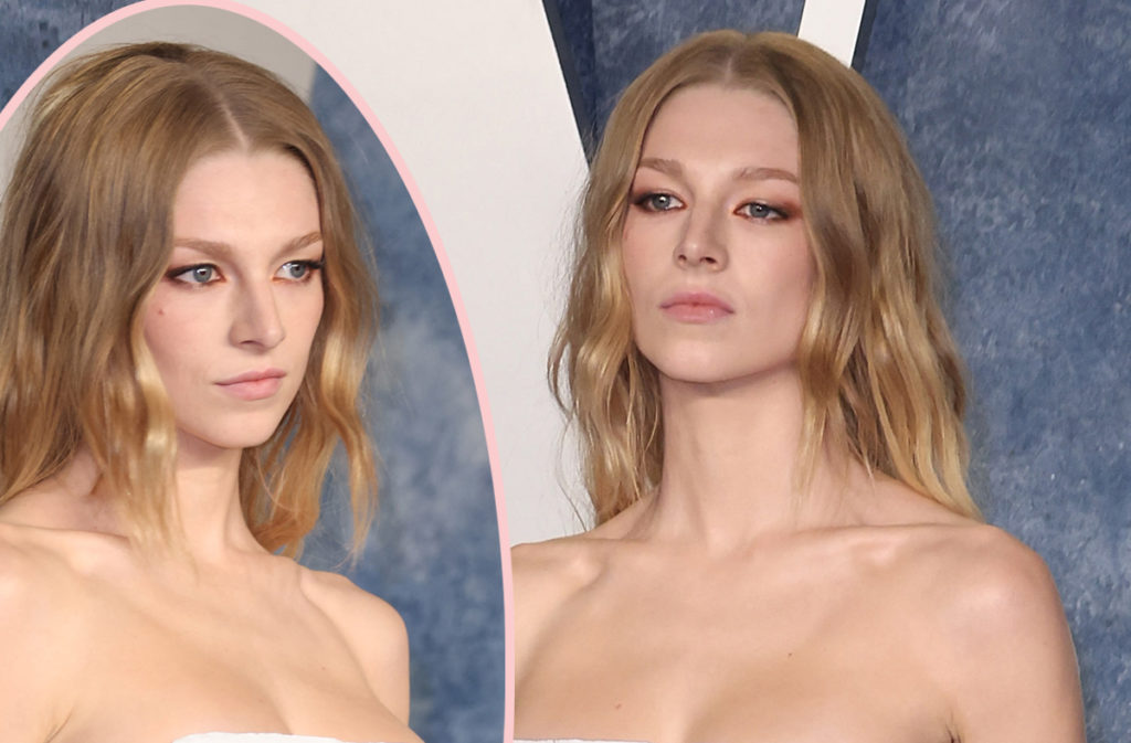 Hunter Schafer Wore a Single Feather as Top at Vanity Fair Oscar