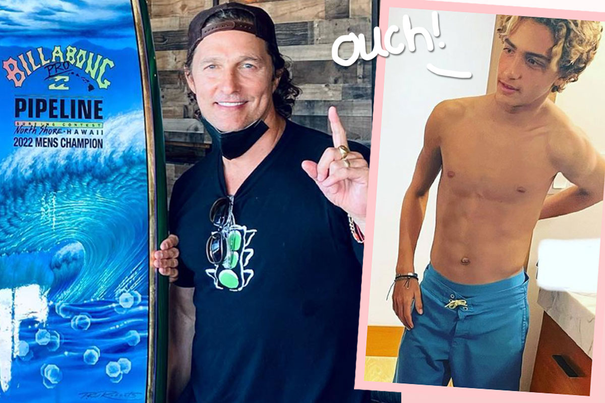 #Matthew McConaughey Shows Son Levi’s Gnarly Back Wounds From Surfing!