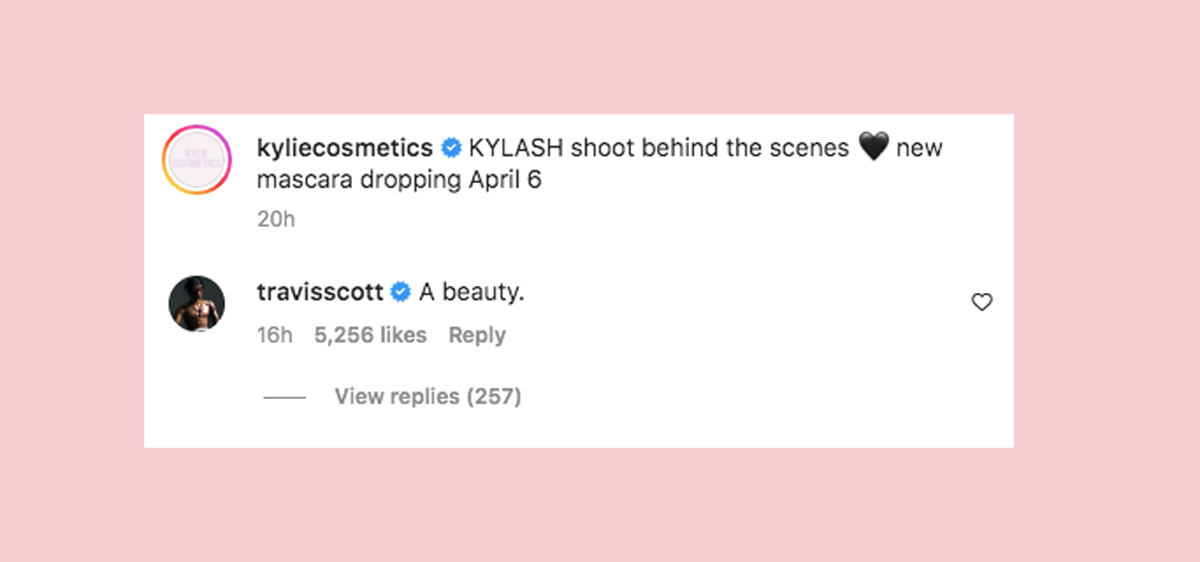 Travis Scott Calls Ex Kylie Jenner 'a Beauty' in Instagram Comment