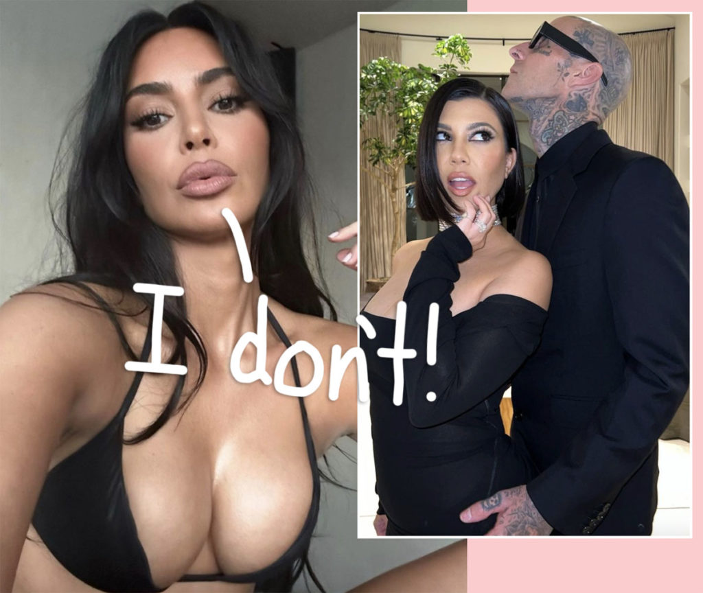 Did Kim Kardashian Shade Big Sis Kourtney With Quickly-Edited Instagram  Wedding Caption?! OUCH! - Perez Hilton