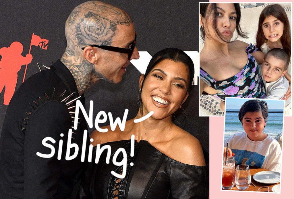 Kourtney Kardashian Kids React Travis Barker Pregnancy Reveal 1024x695 