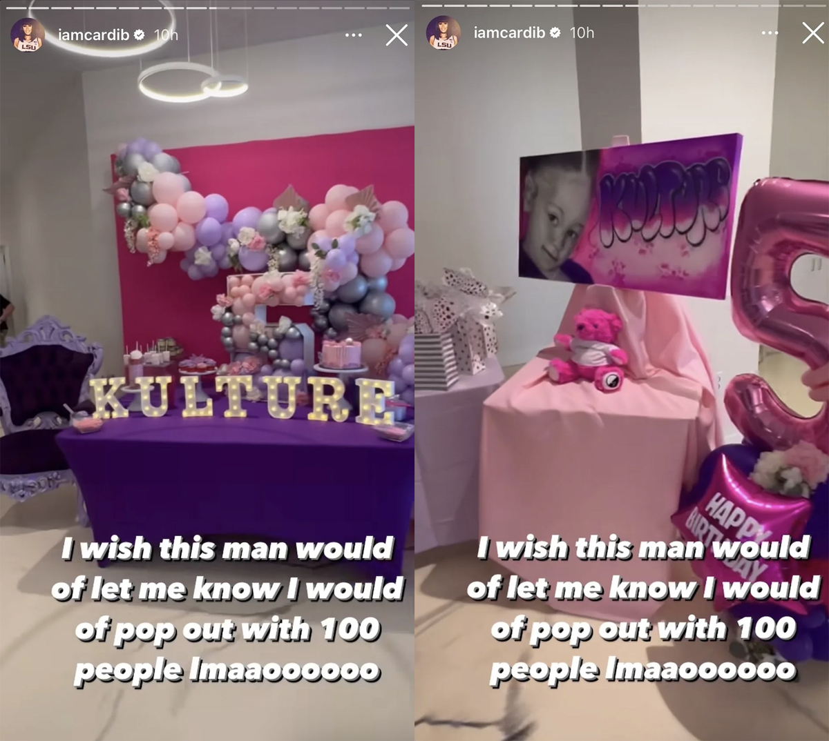 Cardi B Gives Daughter Kulture A $20,000 Birkin Bag For Her Birthday -- And Shows PDA With Offset At Party!