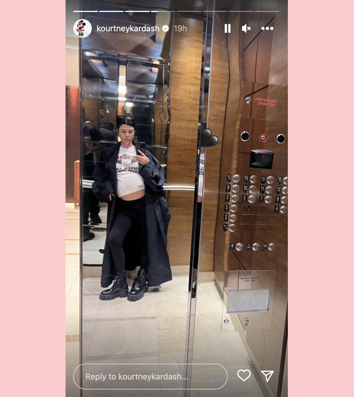 Kourtney Kardashian Shows Off Growing Baby Bump In New Elevator Selfie -- LOOK!
