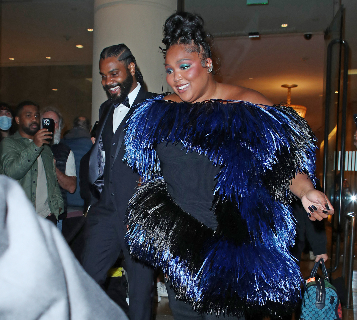 Lizzo and boyfriend Myke Wright at the Grammys in February 2023