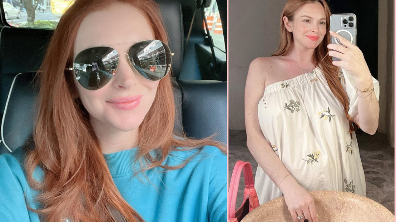 Lindsay Lohan Shows Off Her Postpartum Body While Giving The