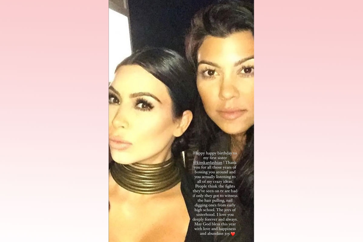 Kourtney Wishes Kim A Happy Birthday!