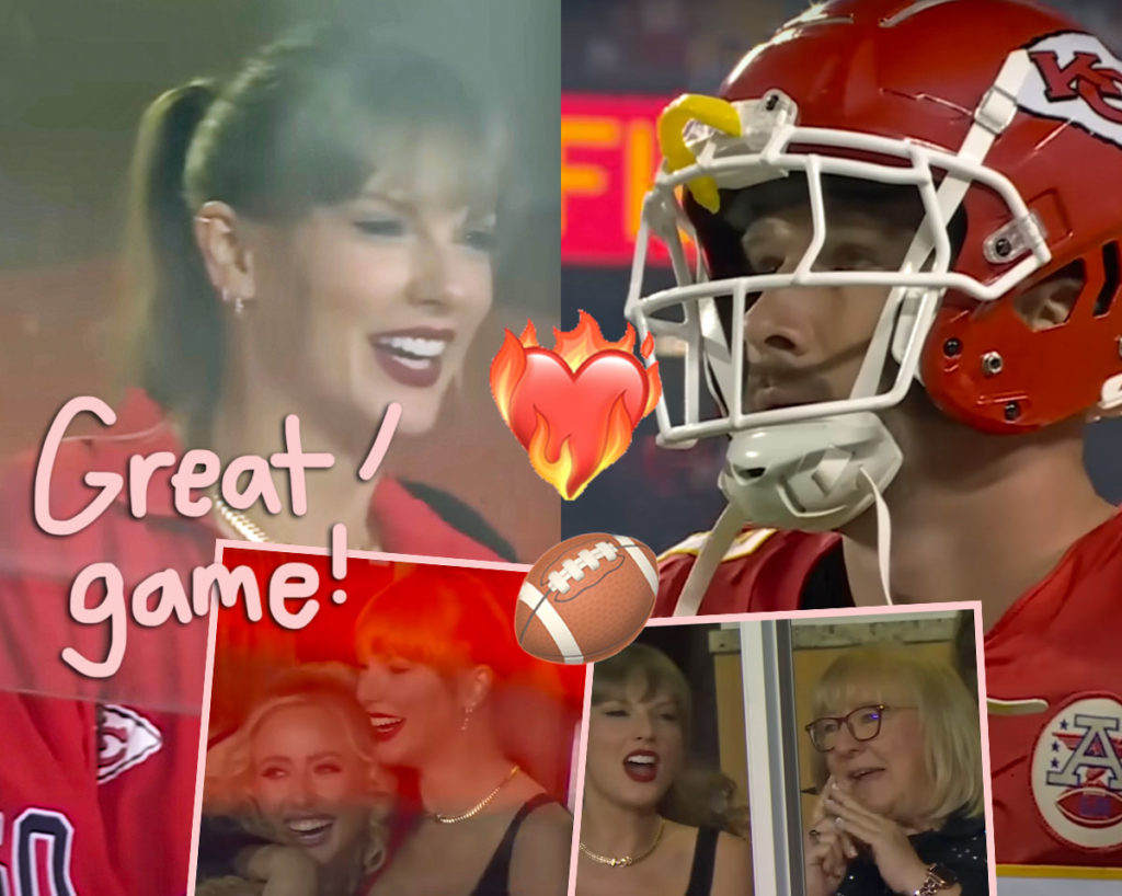 Taylor Swift cheers on Kansas City Chiefs in New Jersey with other