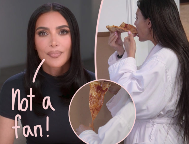 Kim Kardashian Doesn’t Like CHEESE On Her Pizza?!?! - Perez Hilton