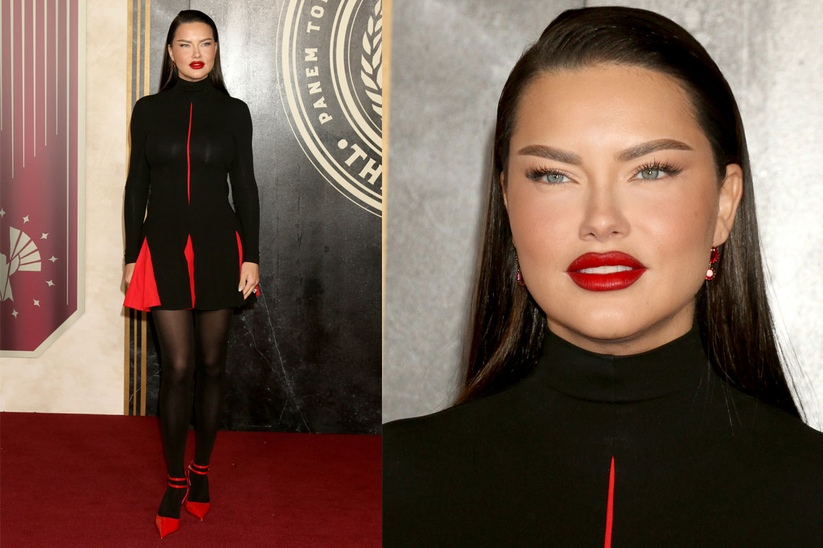 Adriana Lima On The Hunger Games Red Carpet