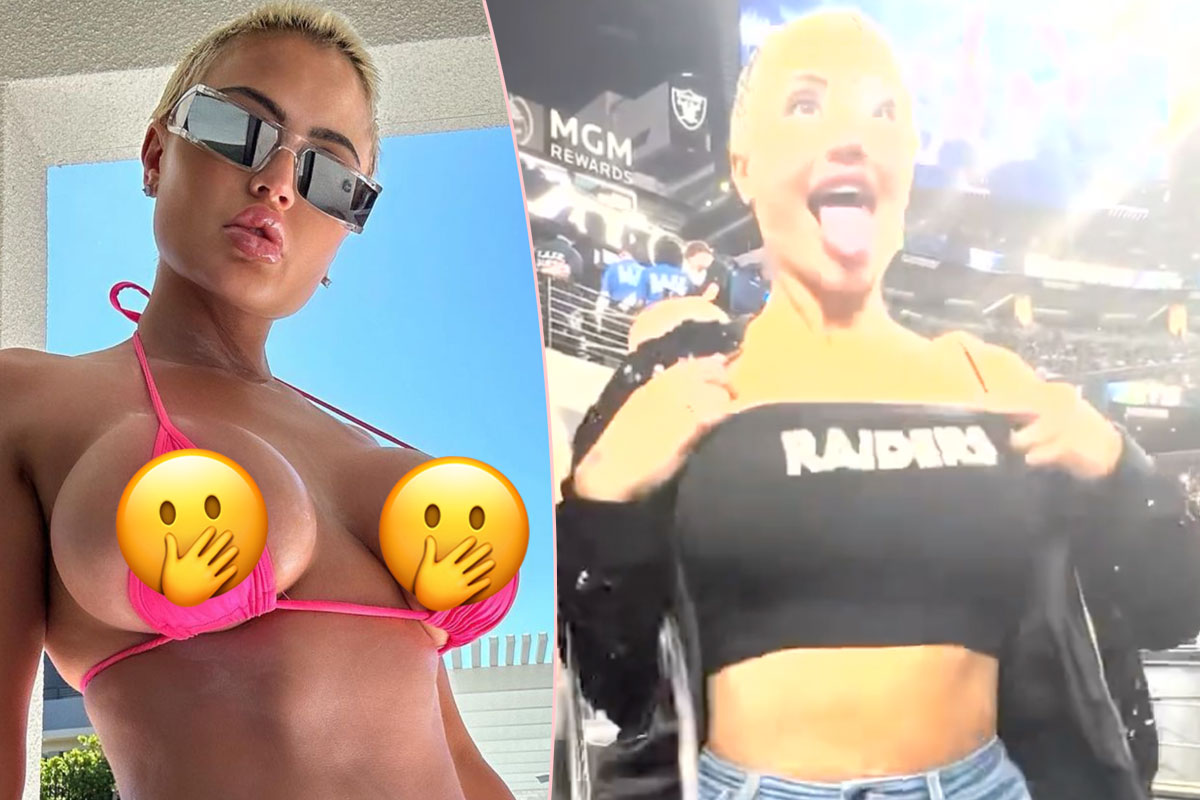 OnlyFans Model KICKED OUT For Flashing Boobs At Raiders Game! WATCH! -  Perez Hilton