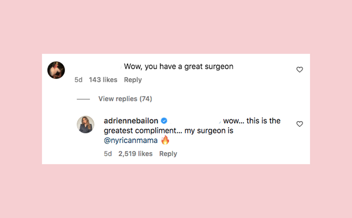 Adrienne Bailon had the best clap back at troll accusing her of getting plastic surgery