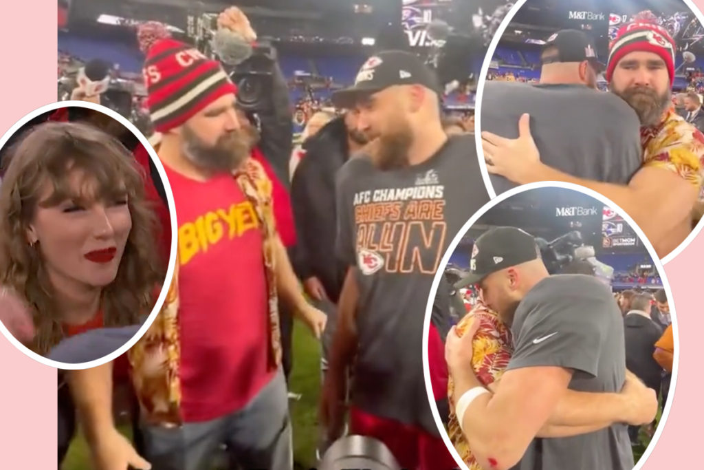 Travis Kelce Brother Jason Moment AFC Championship Taylor Swift Fans