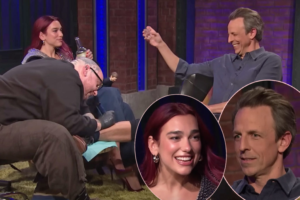 Seth Meyers Really Got Matching Tattoos With Dua Lipa For A Late Night Bit! Watch!