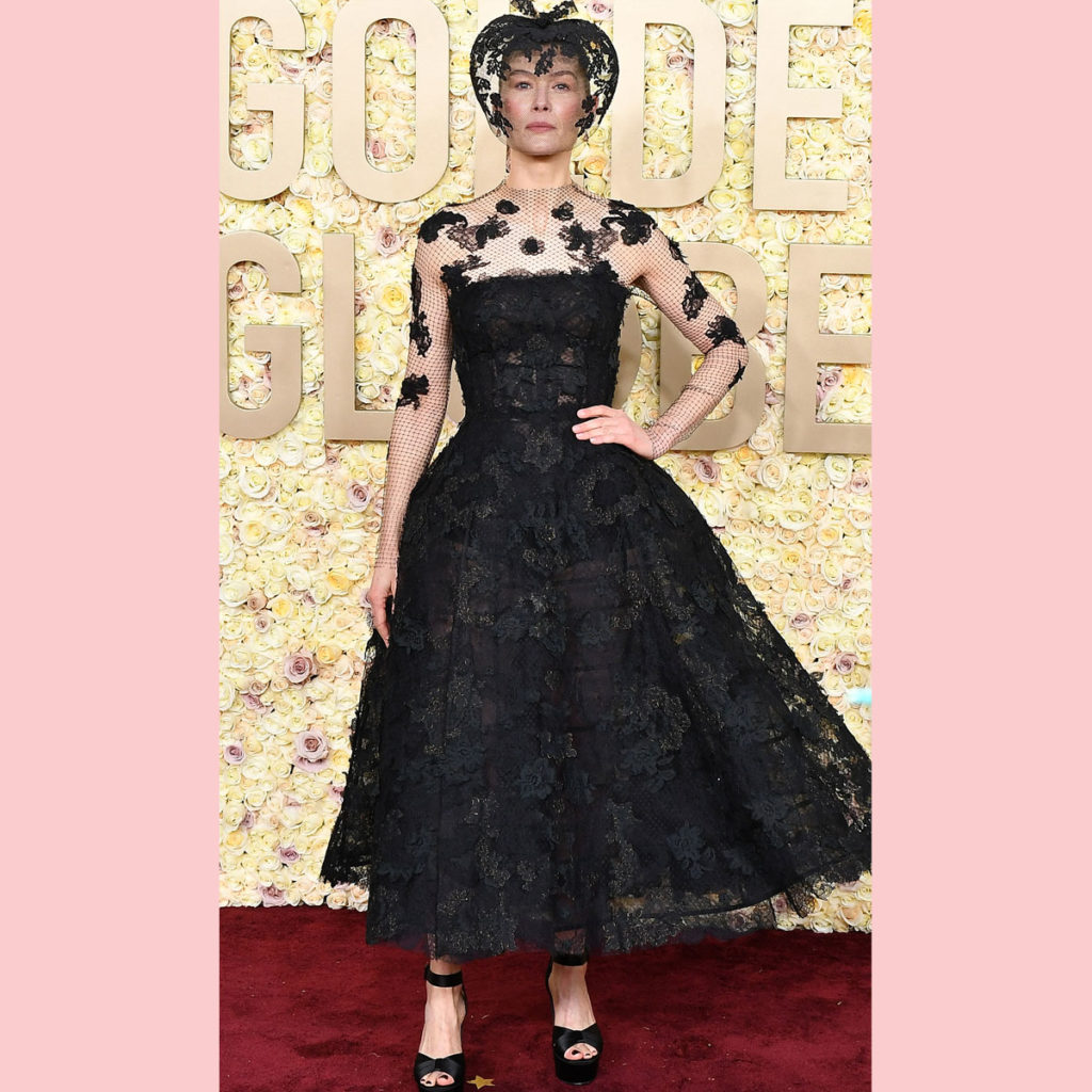 Rosamund Pike Wore A Veil At The Golden Globes Because She 'Smashed Up ...