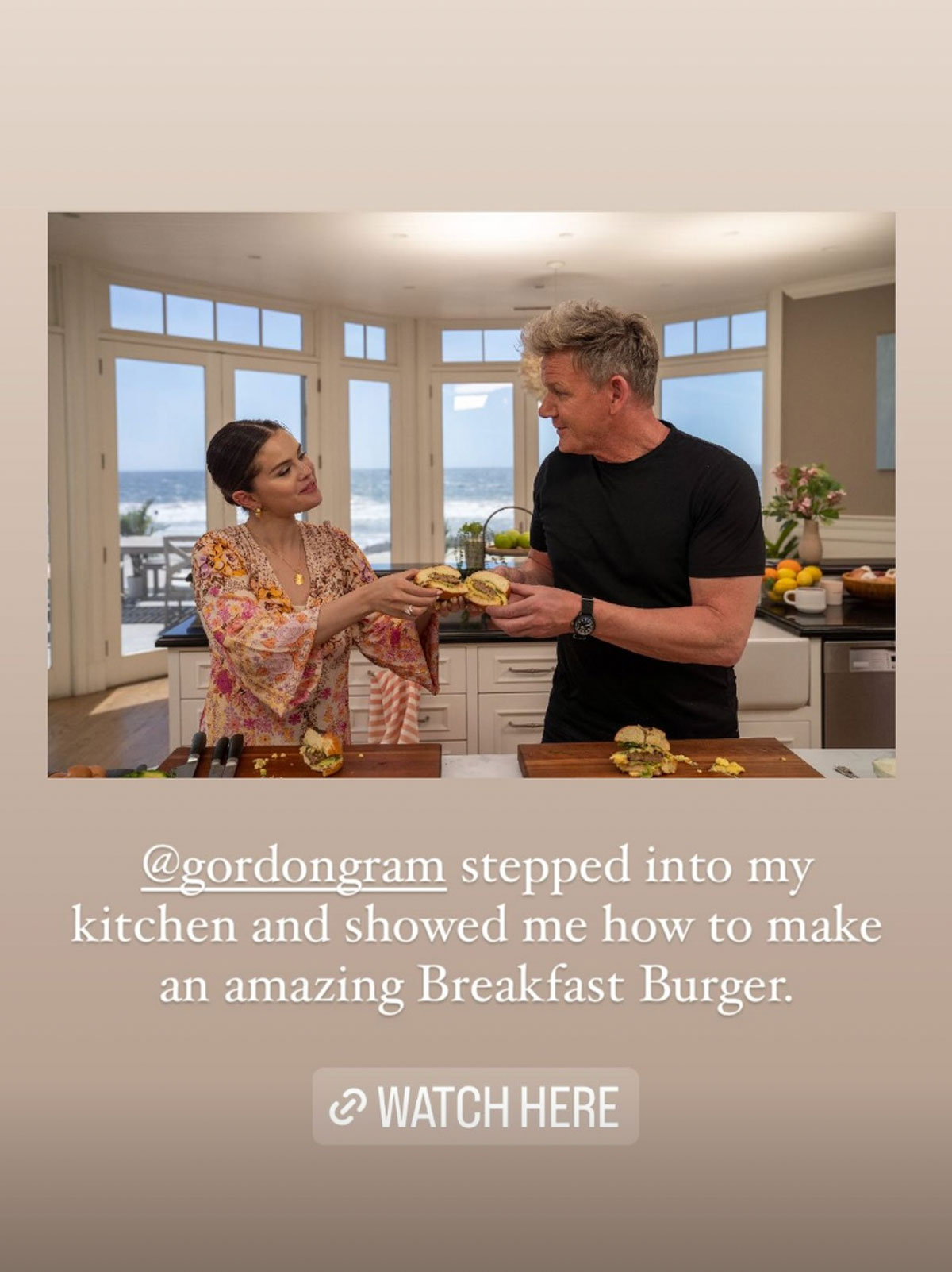 Selena Gomez and Gordon Ramsay Cooking Together, Return Instagram