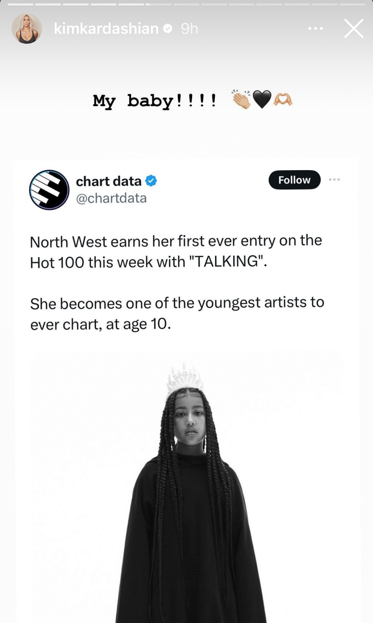 Kim Kardashian Celebrates North West Becoming One Of The Youngest Artists To Chart On Billboard’s Hot 100