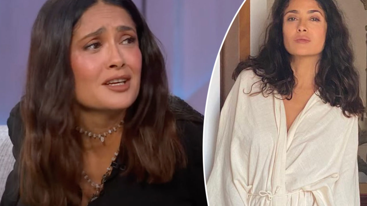 Wardrobe Malfunction! Salma Hayek Accidentally Opens Bathrobe While Sharing  Hairstyling Hack! - Perez Hilton