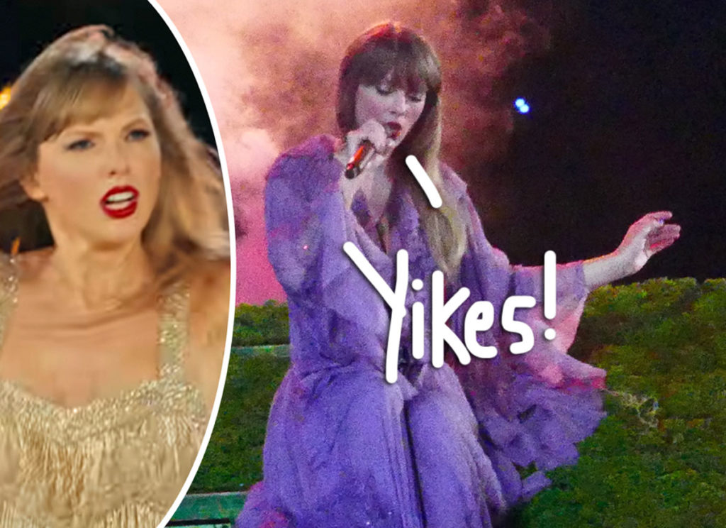Taylor Swift Suffers Another Mishap During Eras Tour – Nearly FALLS OFF Folklore Cabin!