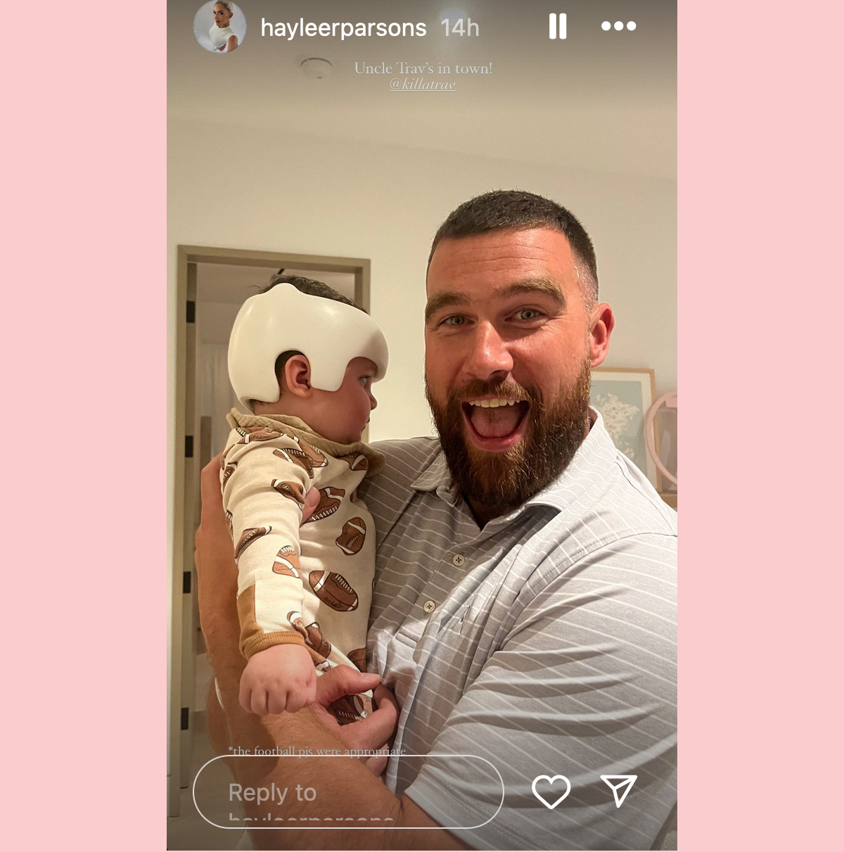 Travis Kelce baby Chrome Haylee Parsons Instagram Story
