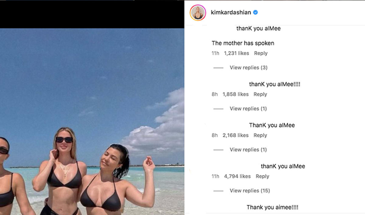 ¡Miles de fanáticos de Taylor Swift apoyan a Kim Kardashian en sus comentarios de IG! 