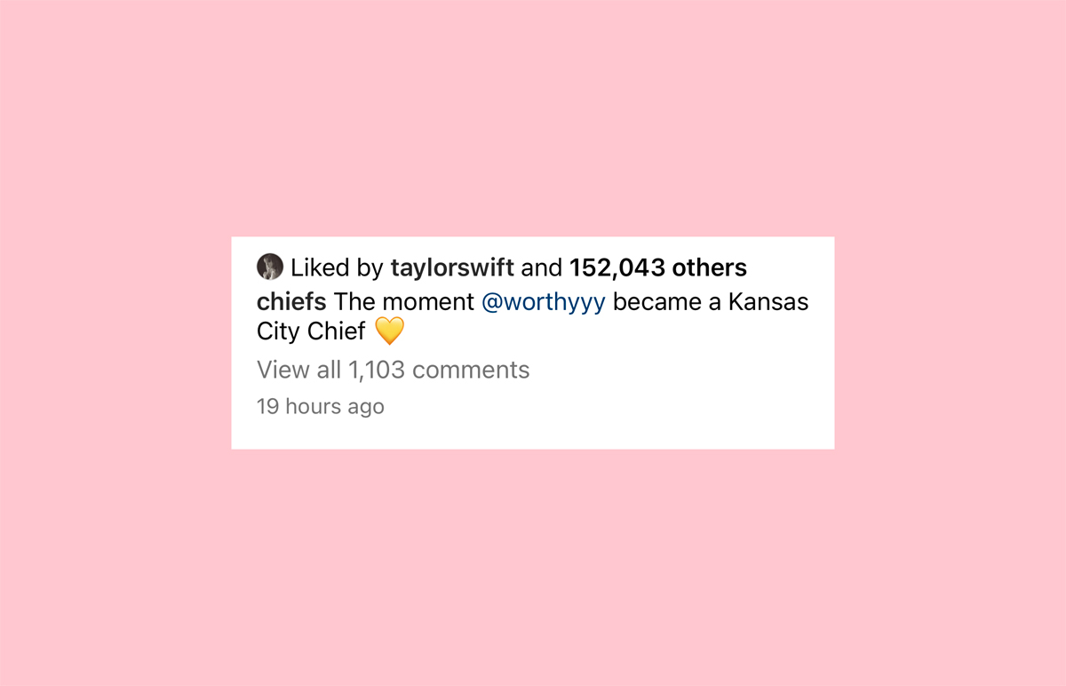 Taylor Swift likes post about from Kansas City Chiefs about NFL draft