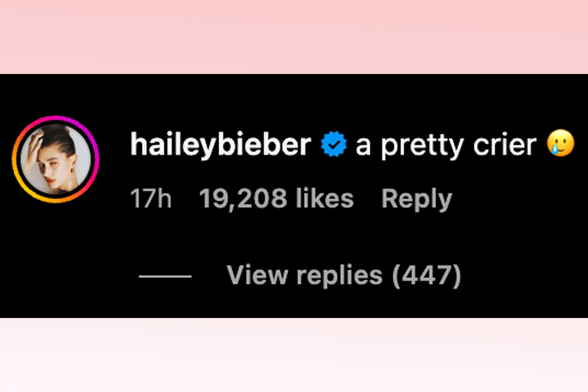 Hailey Bieber Comments On Justin's Crying Selfies