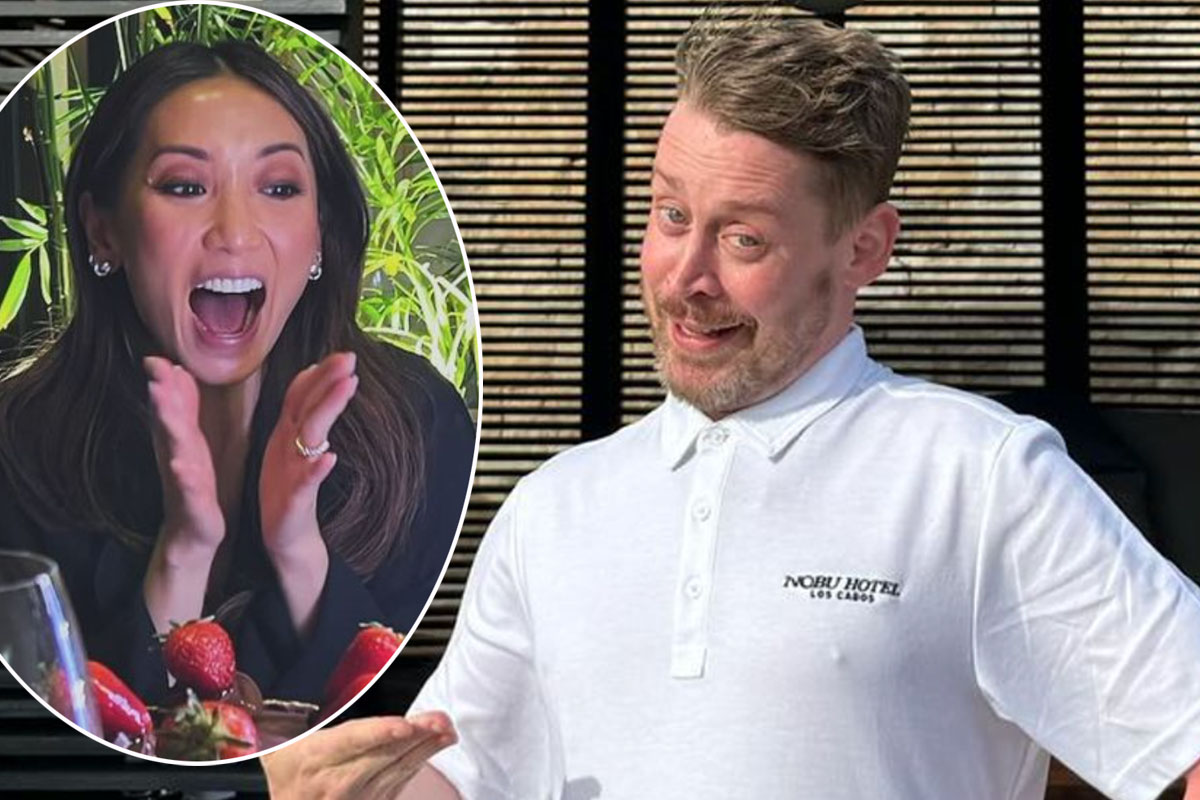 #Macaulay Culkin Hilariously Poses As Hotel Staff While Taking Brenda Song On Vacay In Mexico! Look!