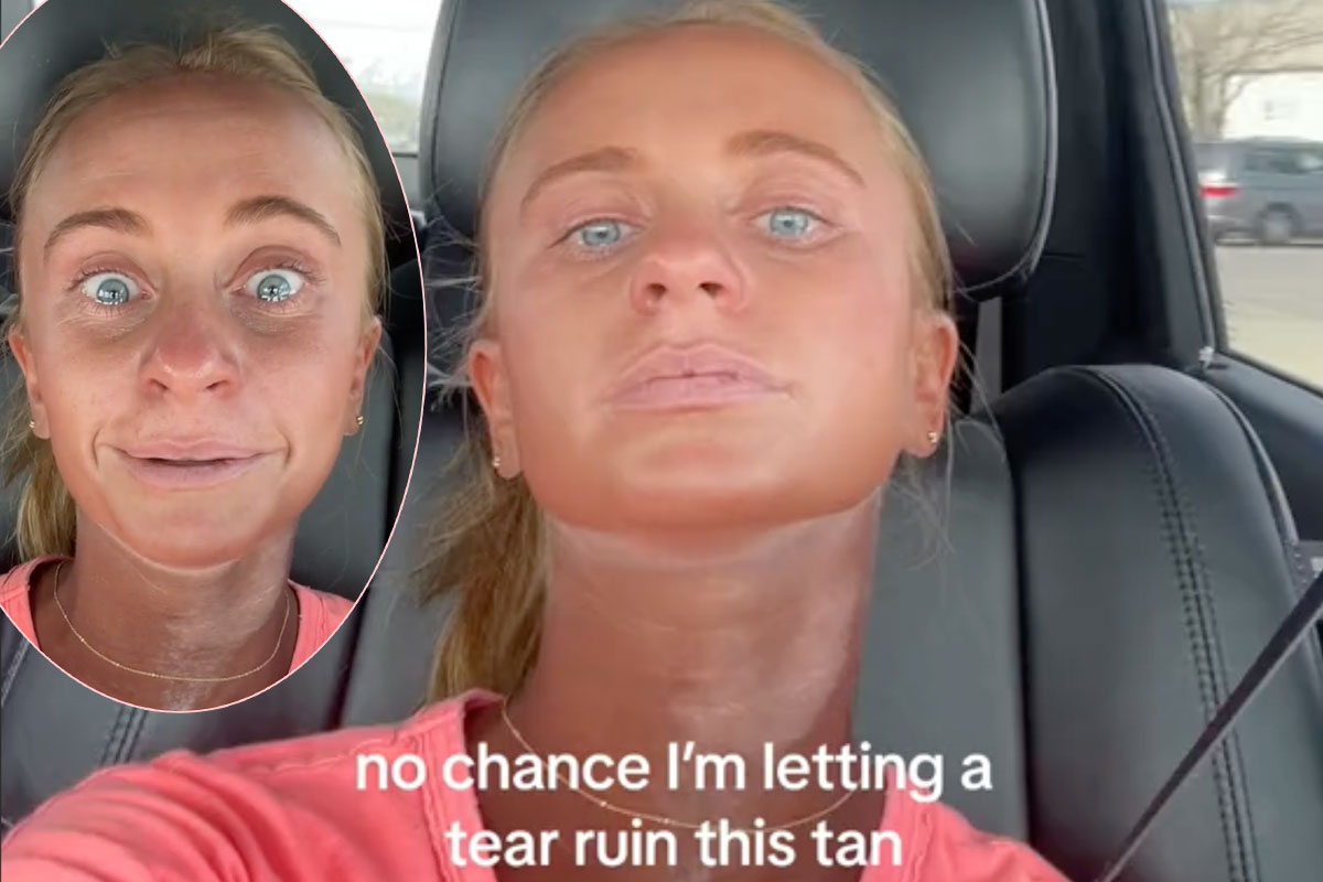 Crying TikToker Goes Viral Trying To Stop Tears From Ruining Fresh Spray Tan! HA!