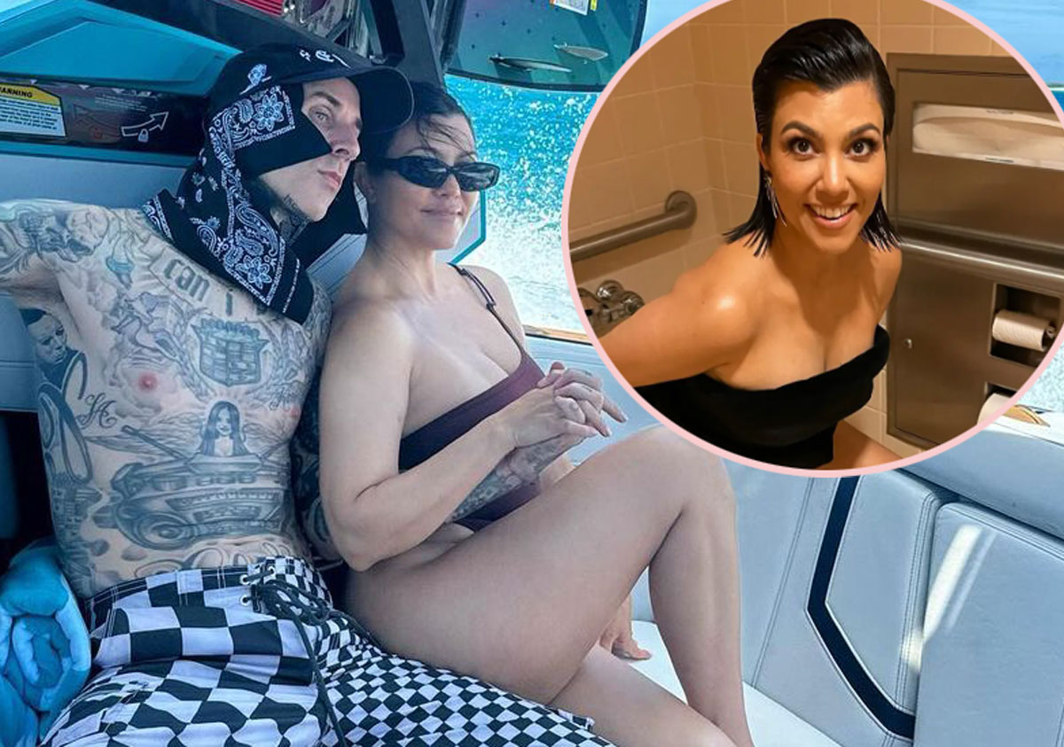 #OMG Travis Barker Posted A Pic Of Kourtney Kardashian ON THE TOILET For Her Birthday!