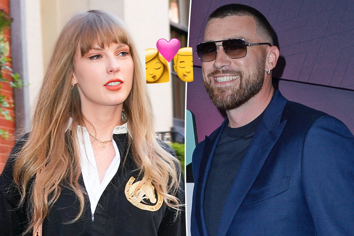 Taylor Swift & Travis Kelce Smooch In ADORABLE Fortnight-Themed ...