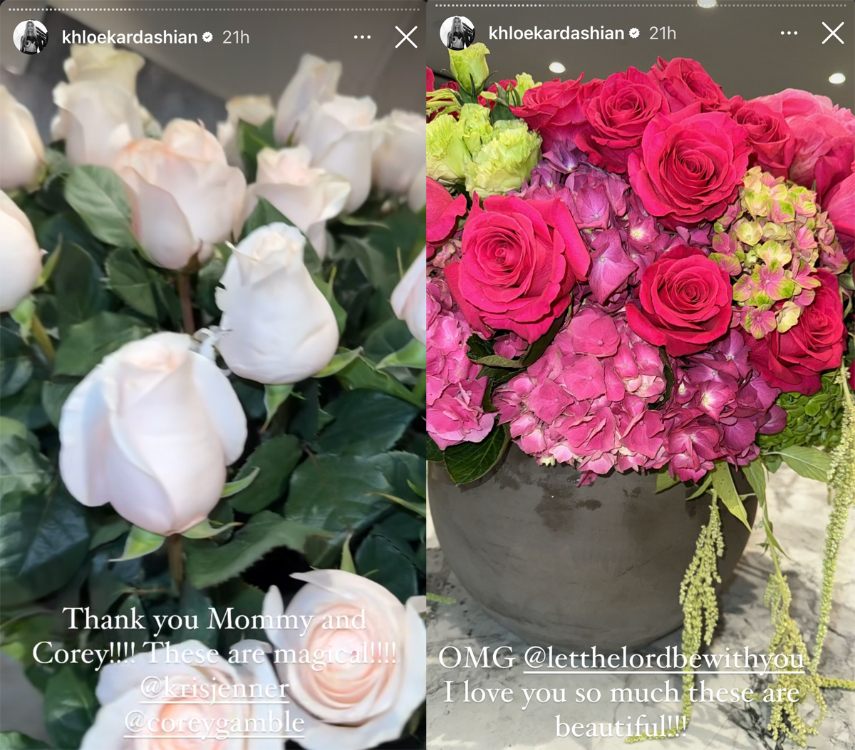 Khloé Kardashian recibe más de 100 ramos de flores para su 40 cumpleaños