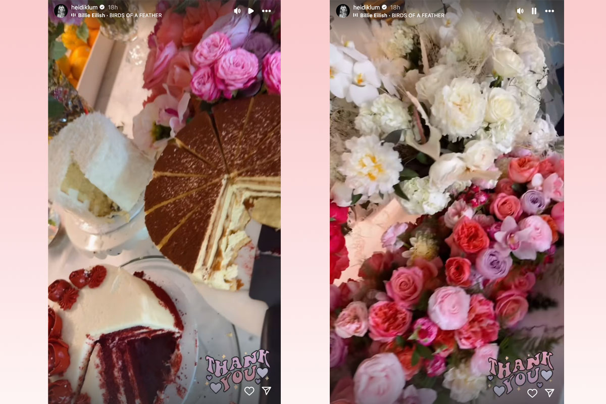 Heidi Klum 51st birthday cake and flowers
